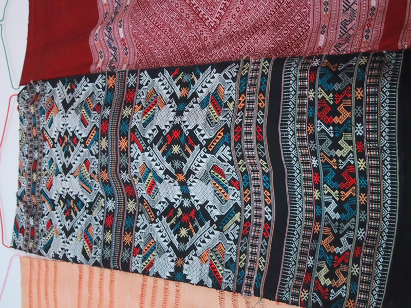 Lao Weaving Textile Closeup