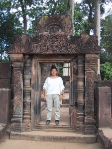 Tien in a Banteay Srei Doorway