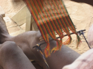 Three-stick Header in Kente Weaving