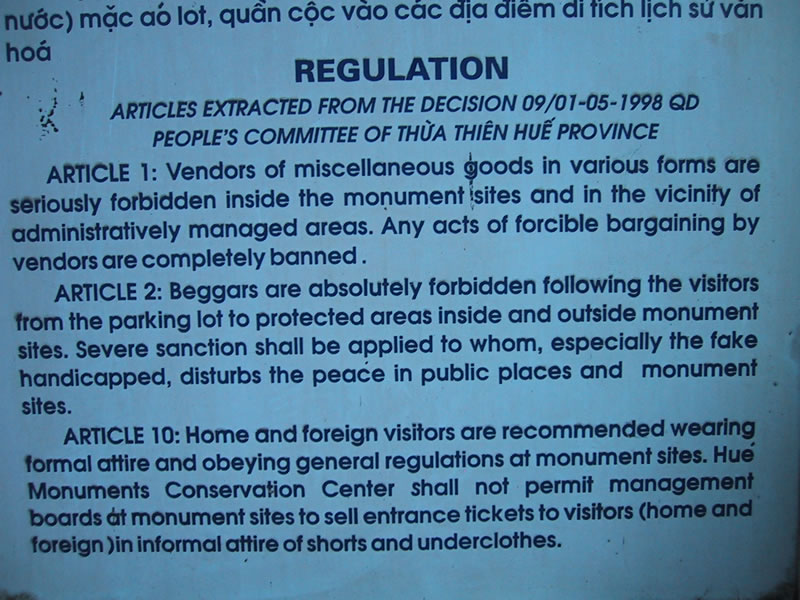 Rules for Tombs