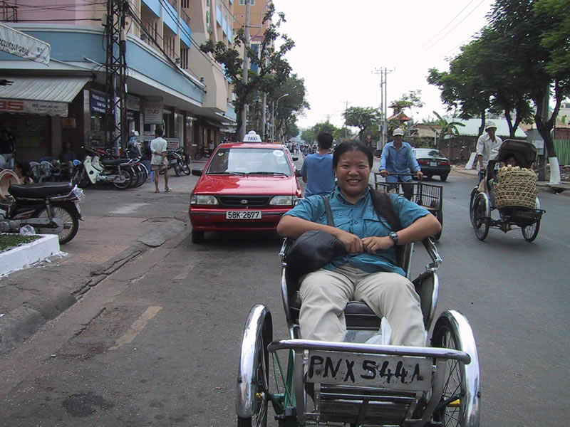 Tien in Vietnam Cyclo in Saigon