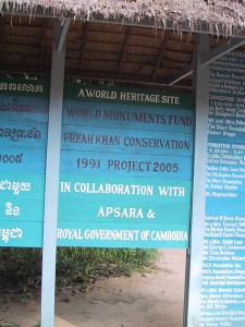 Angkor Restoration Sign