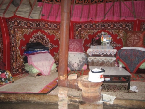 Inside Of A Yurt in Tian Chi Region
