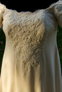 Bodice of handwoven wedding dress