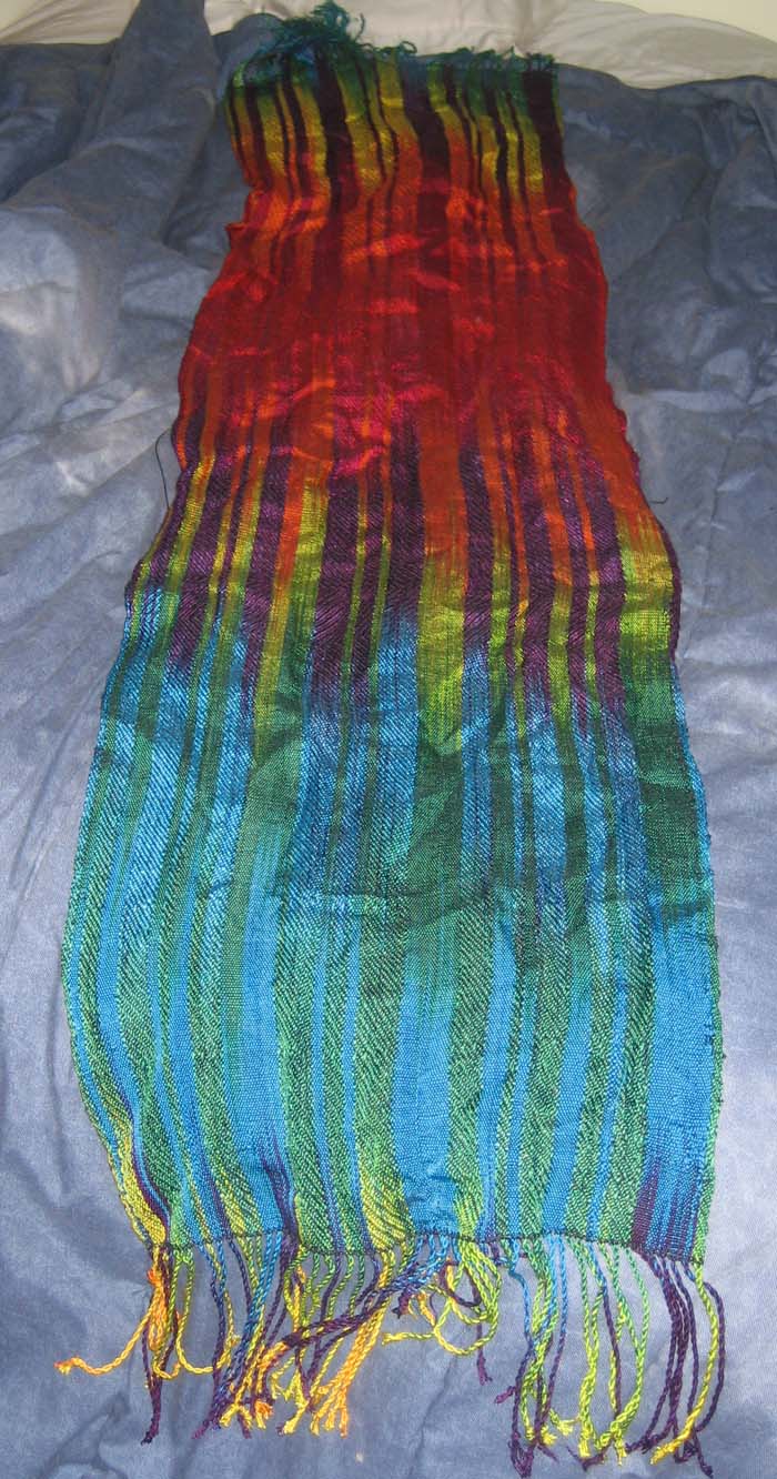 painted warp shawl