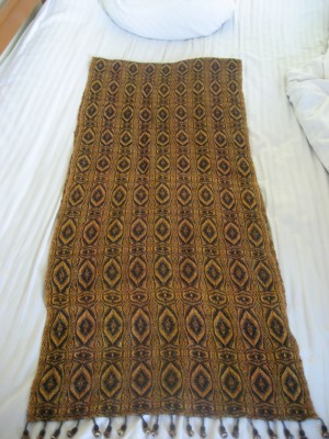 Tiger Eye shawl, designed after 1 year of weaving
