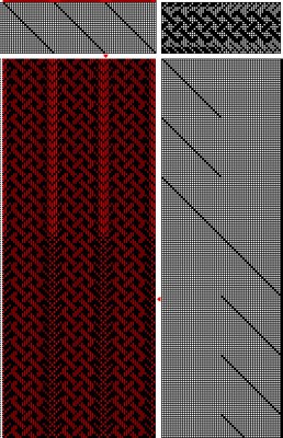 24-shaft weaving draft with 4-strand braid
