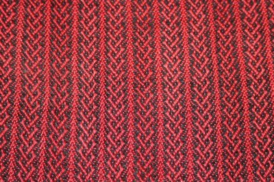 Closeup of celtic knot weaving pattern for the handwoven cashmere coat