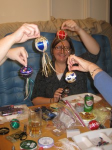 Christmas ornaments made at the party
