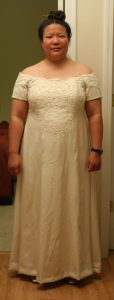 handwoven wedding dress, almost complete