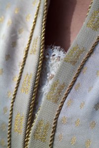 Handwoven wedding dress, detail view