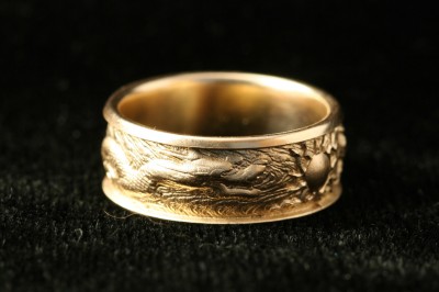 dragon phoenix ring, carved by Carol Mortensen