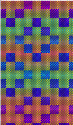 simulation of graduated color weft