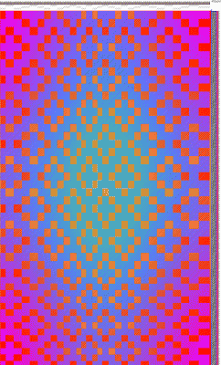 Block doubleweave with four gradients in warp and weft, back view