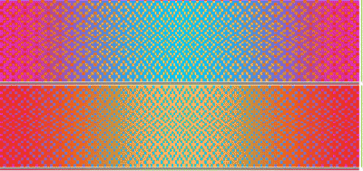pattern blocks (diamonds) in 1/3 and 2/2 twill, predominantly 2/2 twill
