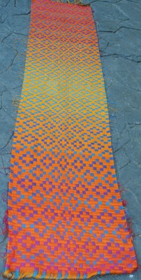 doubleweave shawl, orange side up, full view