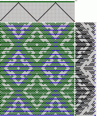 Handwoven.net draft 27803 with diamond woven shibori overlay