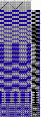 woven shibori, profile draft (showing only ties) for systematic exploration of what ties produce which effects