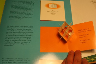 inside page of "The Elements of Pop-Up", showing the sample pop-up as well as the detailed text.  (Click to see the full-sized image.)