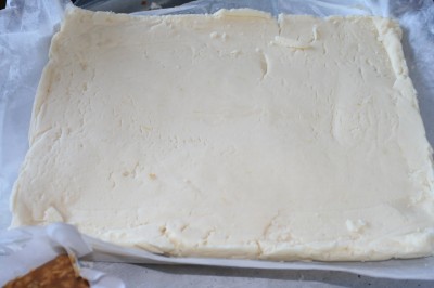 About four pounds of luscious fudge flavored with lavender, Meyer lemons, and a fragrant, vanilla-drenched white chocolate