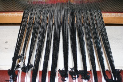 diversified plain weave warp, tied on and ready to weave!