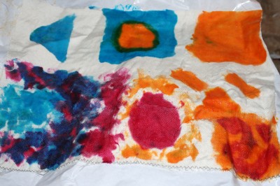 differential dyeing, fiber-reactive dyes, freshly painted