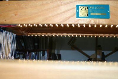 Loom lighting, showing the lit LEDs clearly