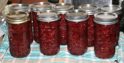 strawberry jam in jars!