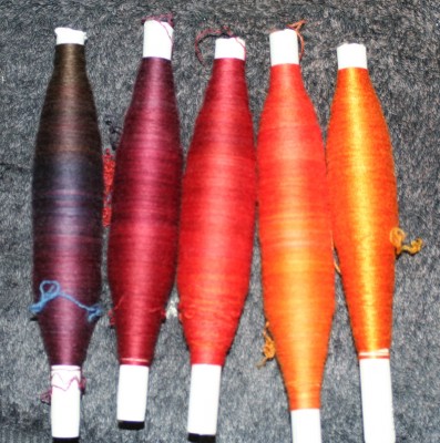 pirns, showing the color progression