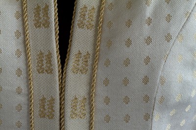 closeup of wedding coat