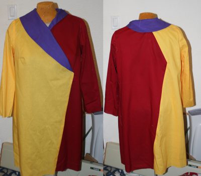 three-panel muslin, done up in colors