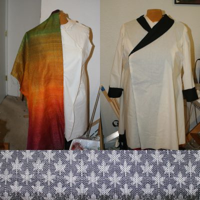 composite photo showing colors, muslin, and proposed draft for Autumn Splendor
