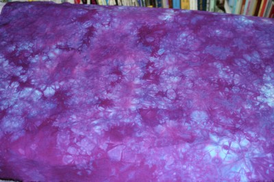 Closeup of LWI fuchsia and blue cloth