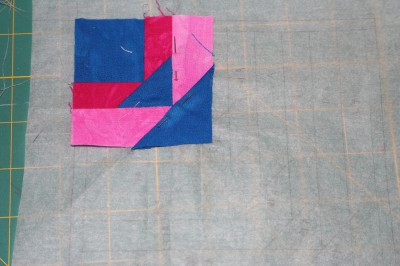 partially sewn quilt block