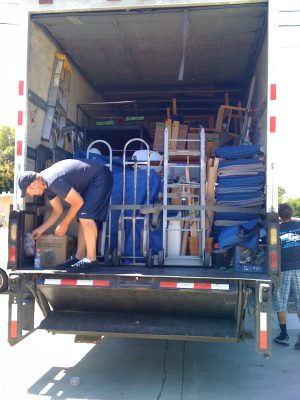 a twenty-six foot moving truck, fully packed