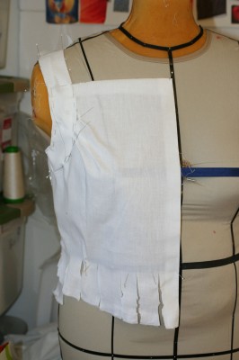 two piece muslin - shoulder strap and body of muslin