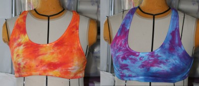 dyed cotton sports bras