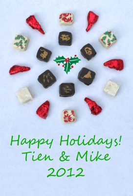 chocolate snowflake holiday card, for 2012