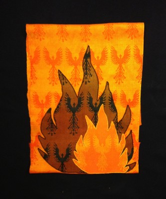 wall hanging, cropped with half phoenixes