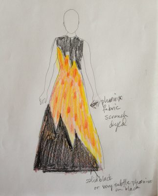 flame pattern dress