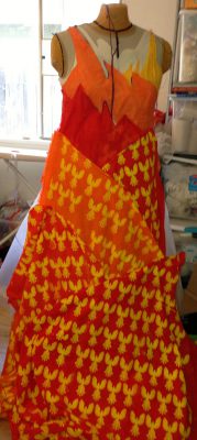 skirt muslin with phoenixes flying different directions