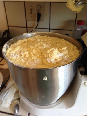 almost 2 gallons of fruitcake batter!