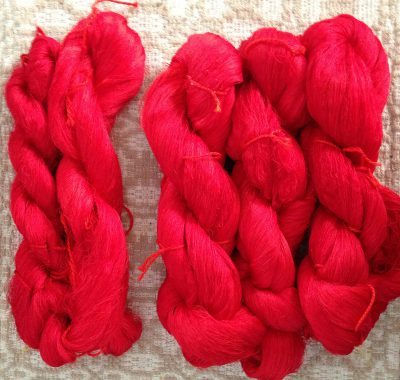 dyed yarns for Phoenix Rising sample