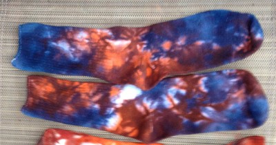 blue and orange socks