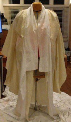 The first muslin for Phoenix Rising kimono, with its arms down