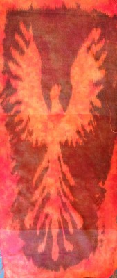 finished black phoenix fabric