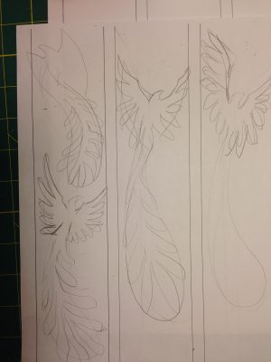 first rough sketches for Phoenix Rising yardage