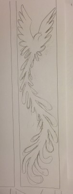 second sketch for Phoenix Rising yardage