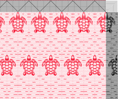 sea turtles with woven shibori