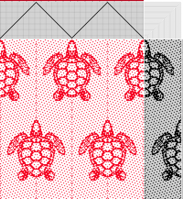 sea turtle draft, on 40 shafts